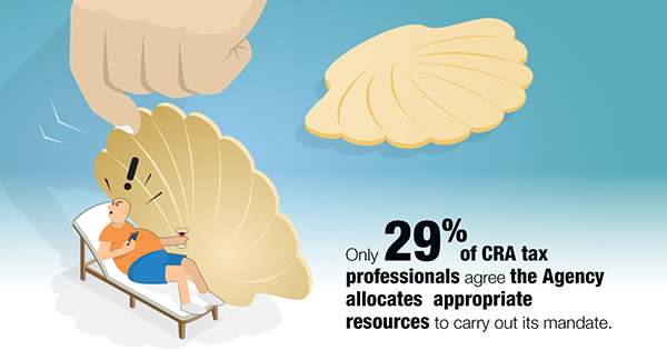 When asked if their department allocates appropriate resources to successfully carry out CRA's mandate, only 29% agreed.